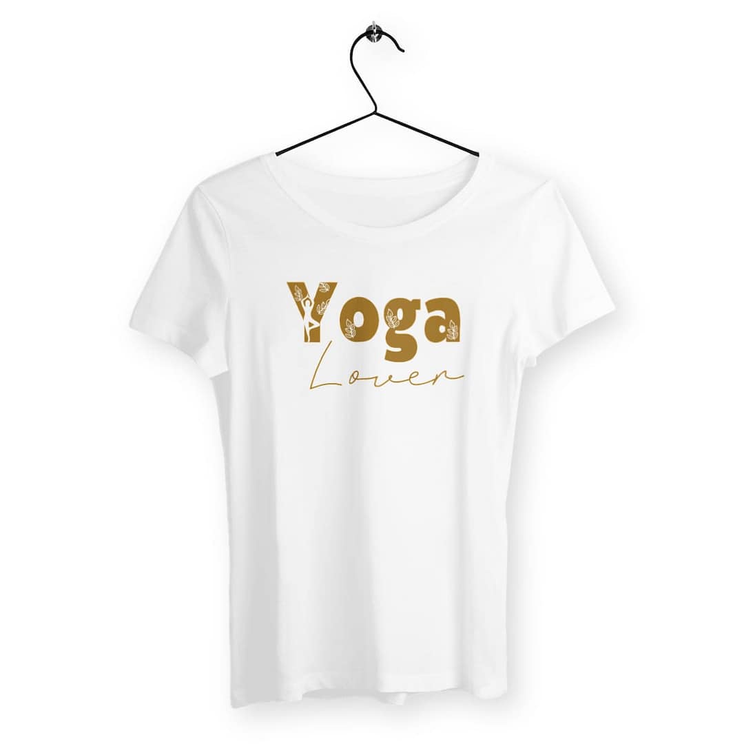 T-shirt Femme en Coton écologique - Yoga lover 2 T-shirt Femme en Coton écologique - Yoga lover - blanc