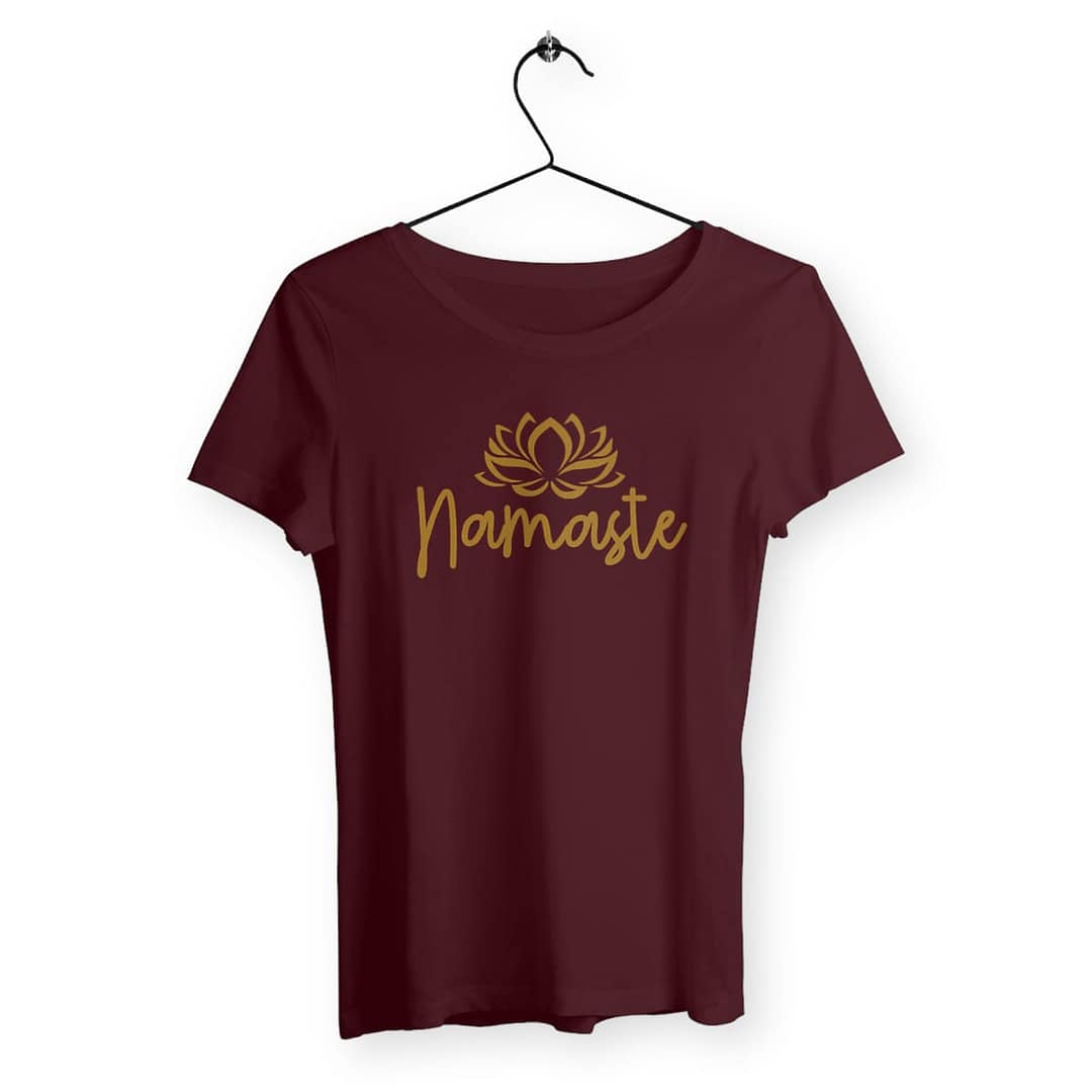 T-shirt Femme en Coton écologique - Namaste - bordeaux