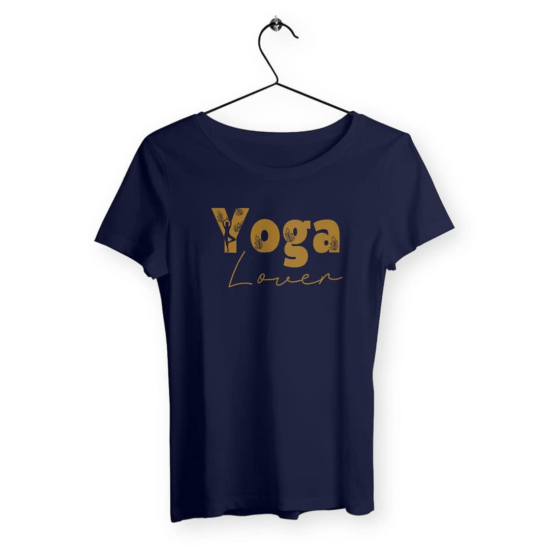 T-shirt Femme en Coton écologique - Yoga lover 4 T-shirt Femme en Coton écologique - Yoga lover - bleu marine