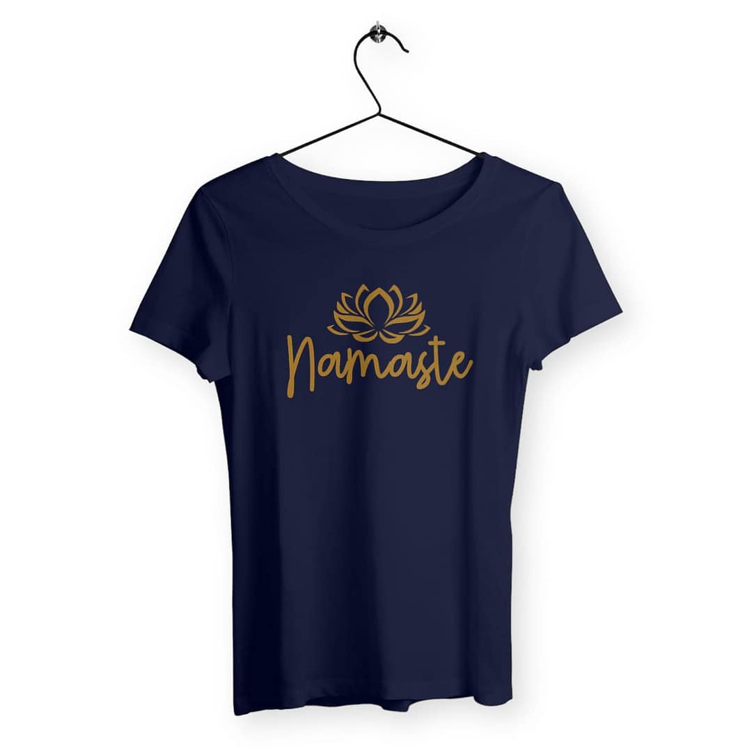 T-shirt Femme en Coton écologique - Namaste - bleu marine