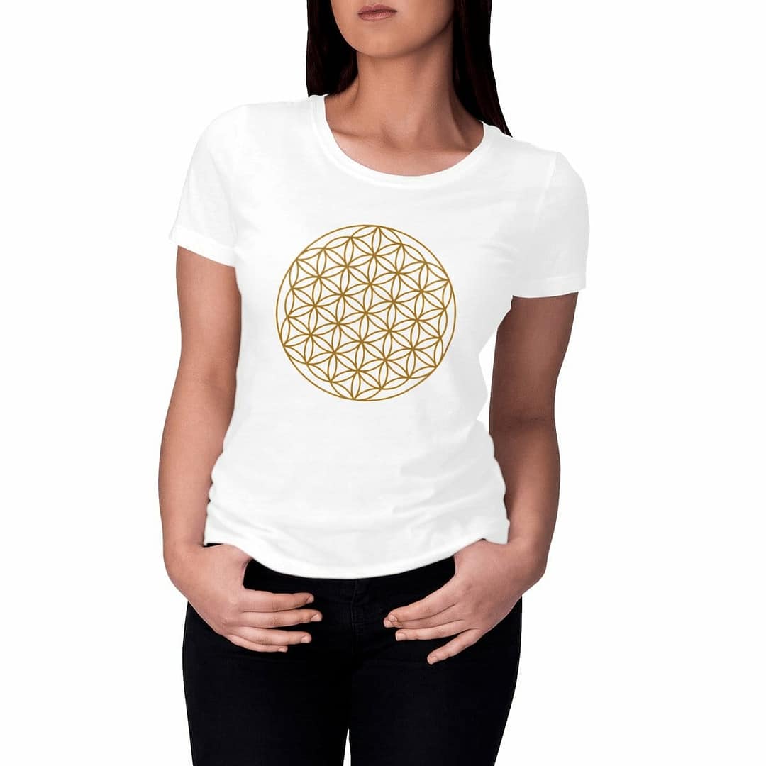 T-shirt Femme en Coton écologique - Fleur de Vie 1 T-shirt Femme en Coton écologique - Fleur de Vie