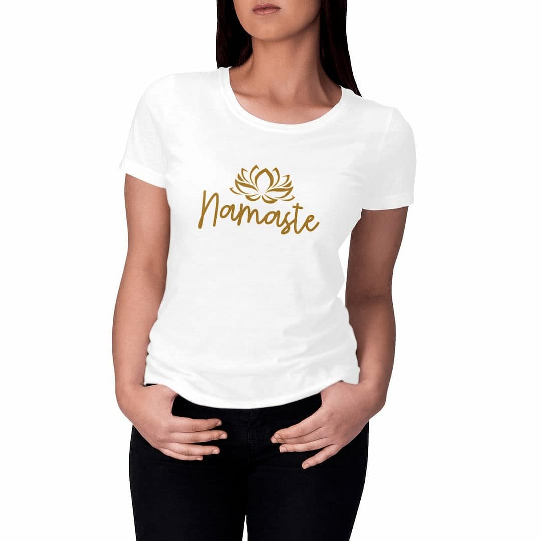 T-shirt Femme en Coton écologique - Namaste - blanc