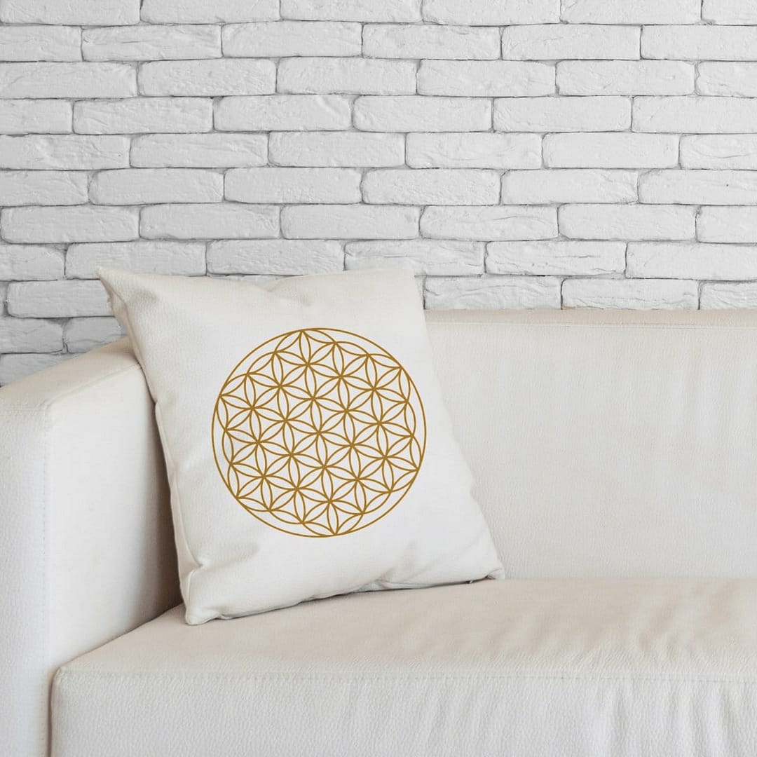 Coussin en Coton Bio - Fleur de Vie 1 Coussin en Coton Bio - Fleur de Vie