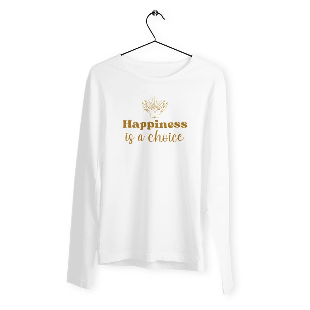 T-shirt Femme manches longues en Coton Bio Premium – Happiness is a choice 2 T-shirt Femme manches longues en Coton Bio Premium – Happiness is a choice