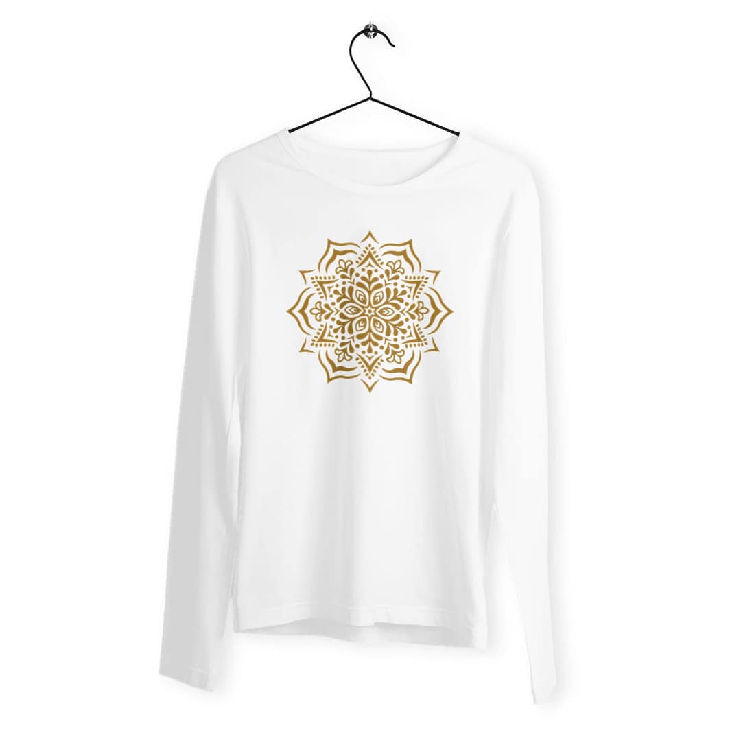 T-shirt Femme manches longues en Coton Bio Premium – Fleur Mandala 2 T-shirt Femme manches longues en Coton Bio Premium – Fleur Mandala