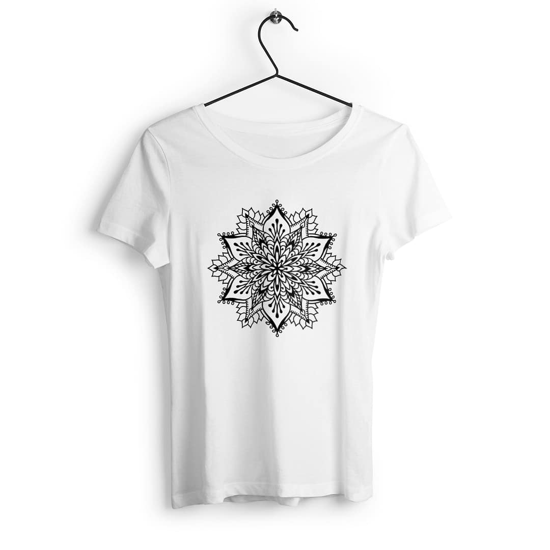 T-shirt Femme en Coton Bio - Fleur Mandala 2 T-shirt Femme en Coton Bio - Fleur Mandala