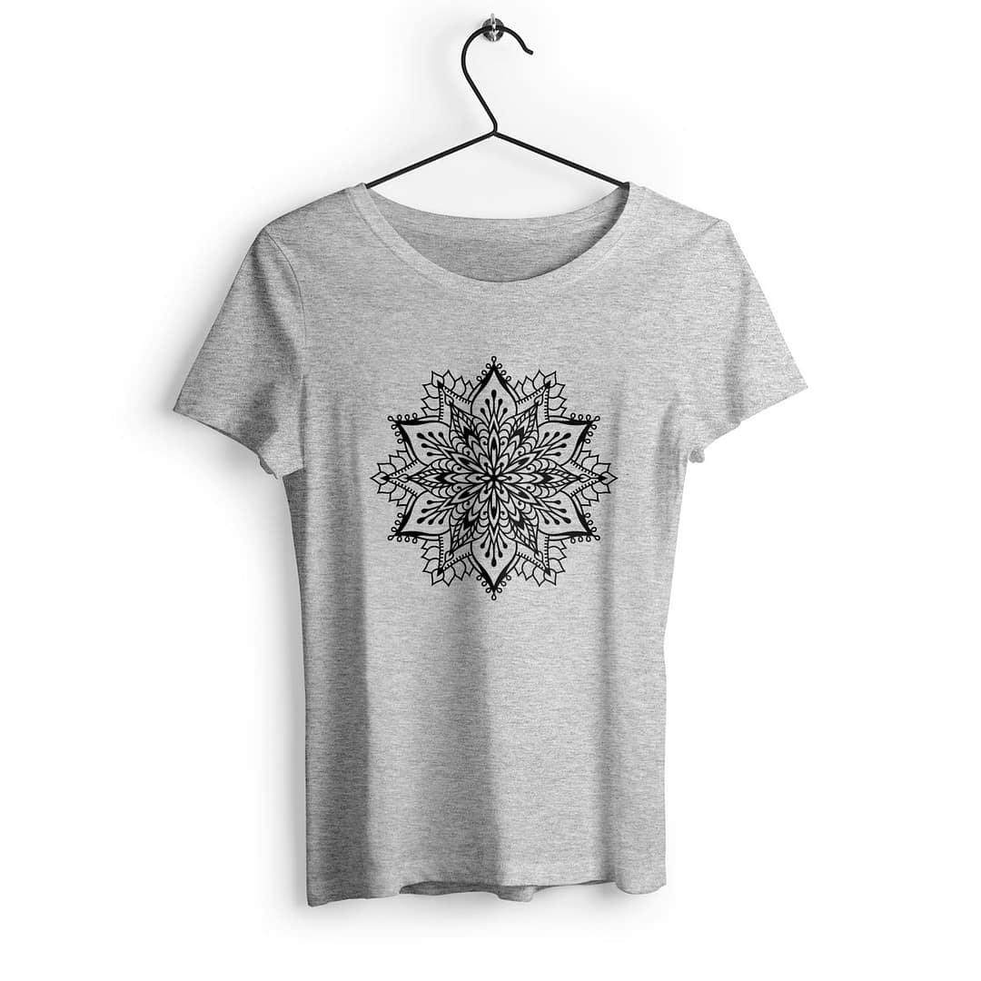 T-shirt Femme en Coton Bio - Fleur Mandala 3 T-shirt Femme en Coton Bio - Fleur Mandala