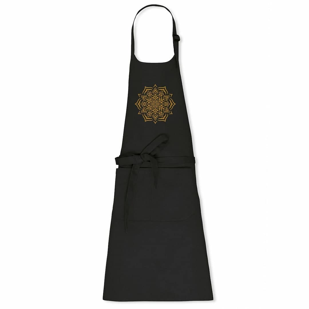 Tablier en coton écologique Mandala 4 Tablier en coton écologique Mandala - noir