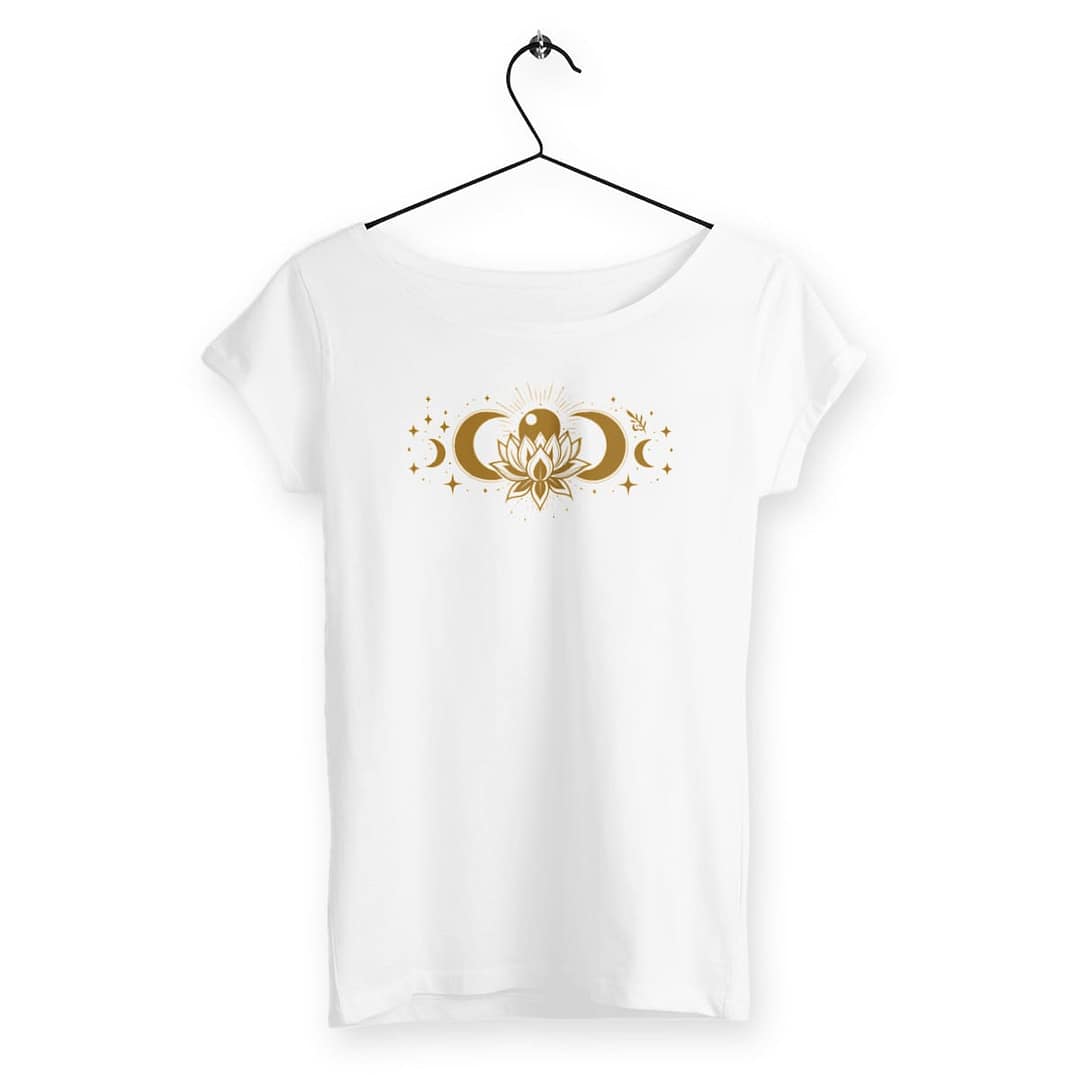 T-shirt Femme en Coton Bio Premium - Design Énergétique et Bien-Être 2 T-shirt Femme en Coton Bio Premium - Design Énergétique et Bien-Être - blanc