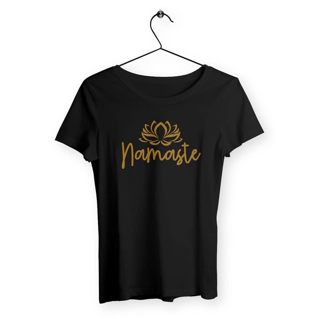 T-shirt Femme en Coton écologique - Namaste 3 T-shirt Femme en Coton écologique - Namaste - noir