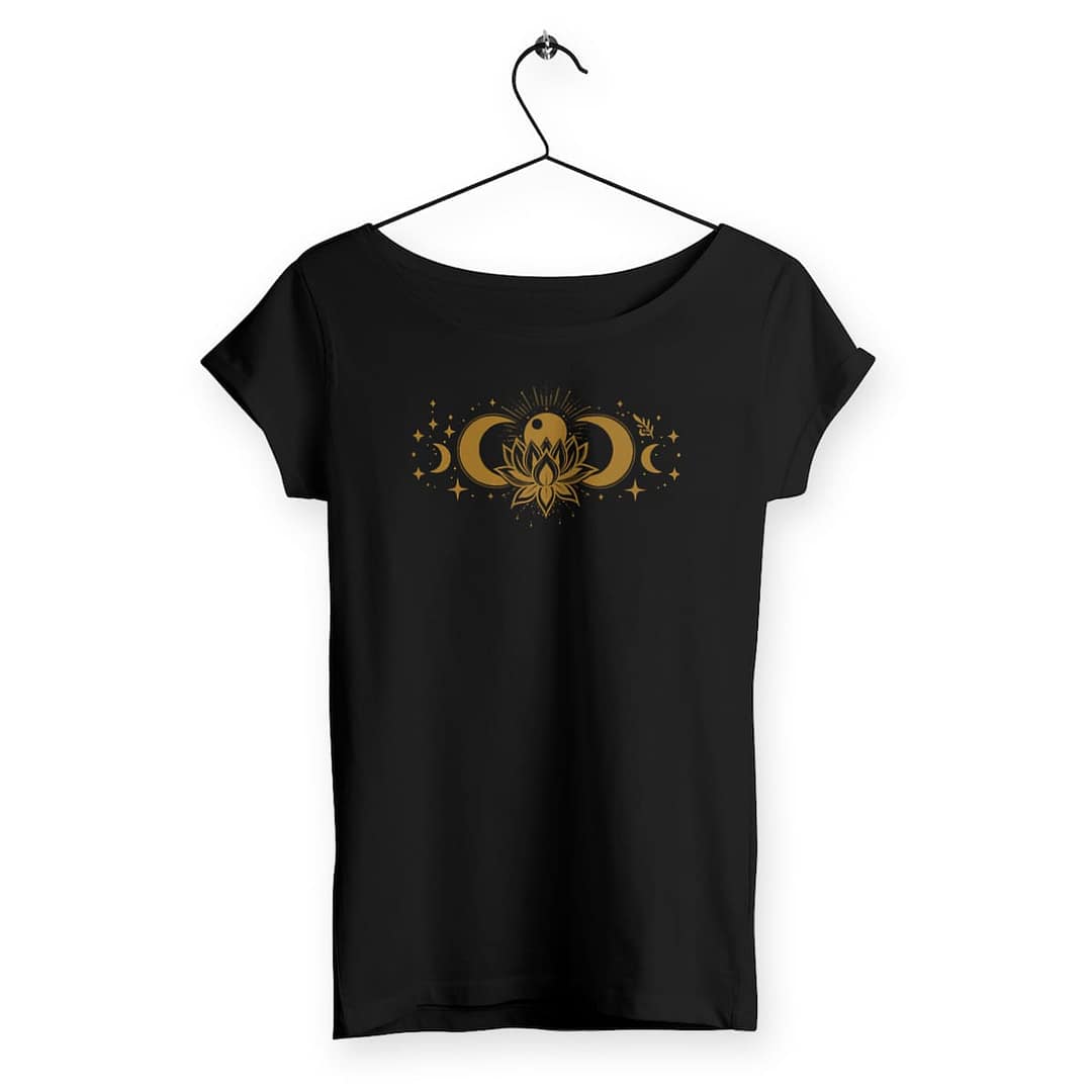 T-shirt Femme en Coton Bio Premium - Design Énergétique et Bien-Être 3 T-shirt Femme en Coton Bio Premium - Design Énergétique et Bien-Être - noir