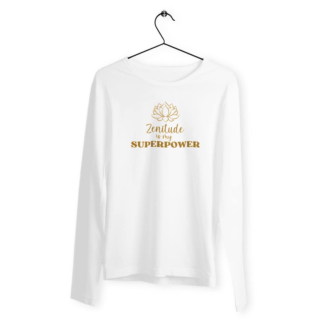 T-shirt Femme manches longues en Coton Bio Premium – Zenitude is my superpower 2 T-shirt Femme manches longues en Coton Bio Premium – Zenitude is my superpower