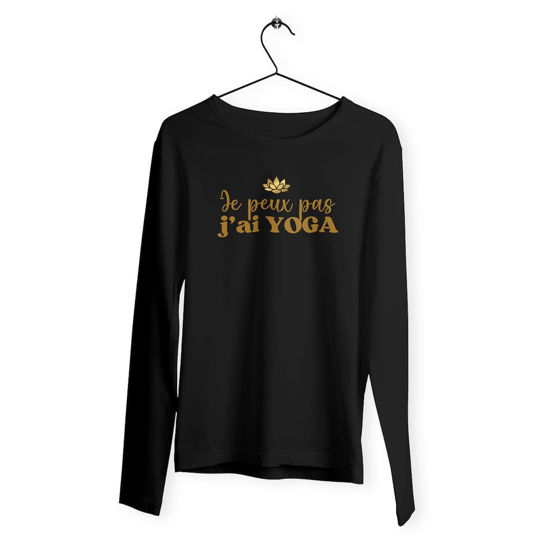 T-shirt Femme manches longues en Coton Bio Premium – Je peux pas, j'ai yoga 3 T-shirt Femme manches longues en Coton Bio Premium – Je peux pas, j'ai yoga
