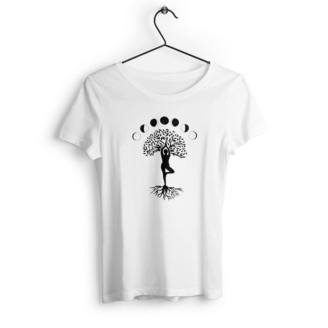T-shirt Femme en Coton Bio – Arbre de vie avec phases de lune 2 T-shirt Femme en Coton Bio – Arbre de vie avec phases de lune