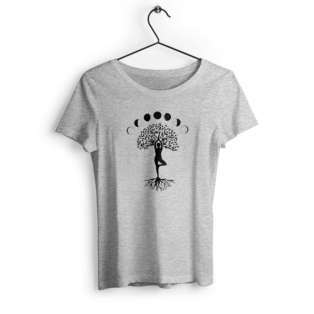 T-shirt Femme en Coton Bio – Arbre de vie avec phases de lune 3 T-shirt Femme en Coton Bio – Arbre de vie avec phases de lune