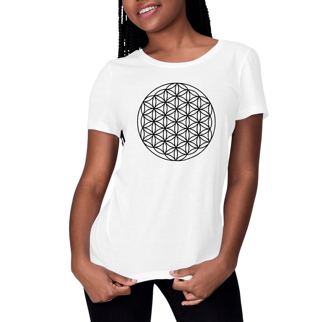 T-shirt Femme en Coton Bio - Fleur de vie 1 T-shirt Femme en Coton Bio - Fleur de vie