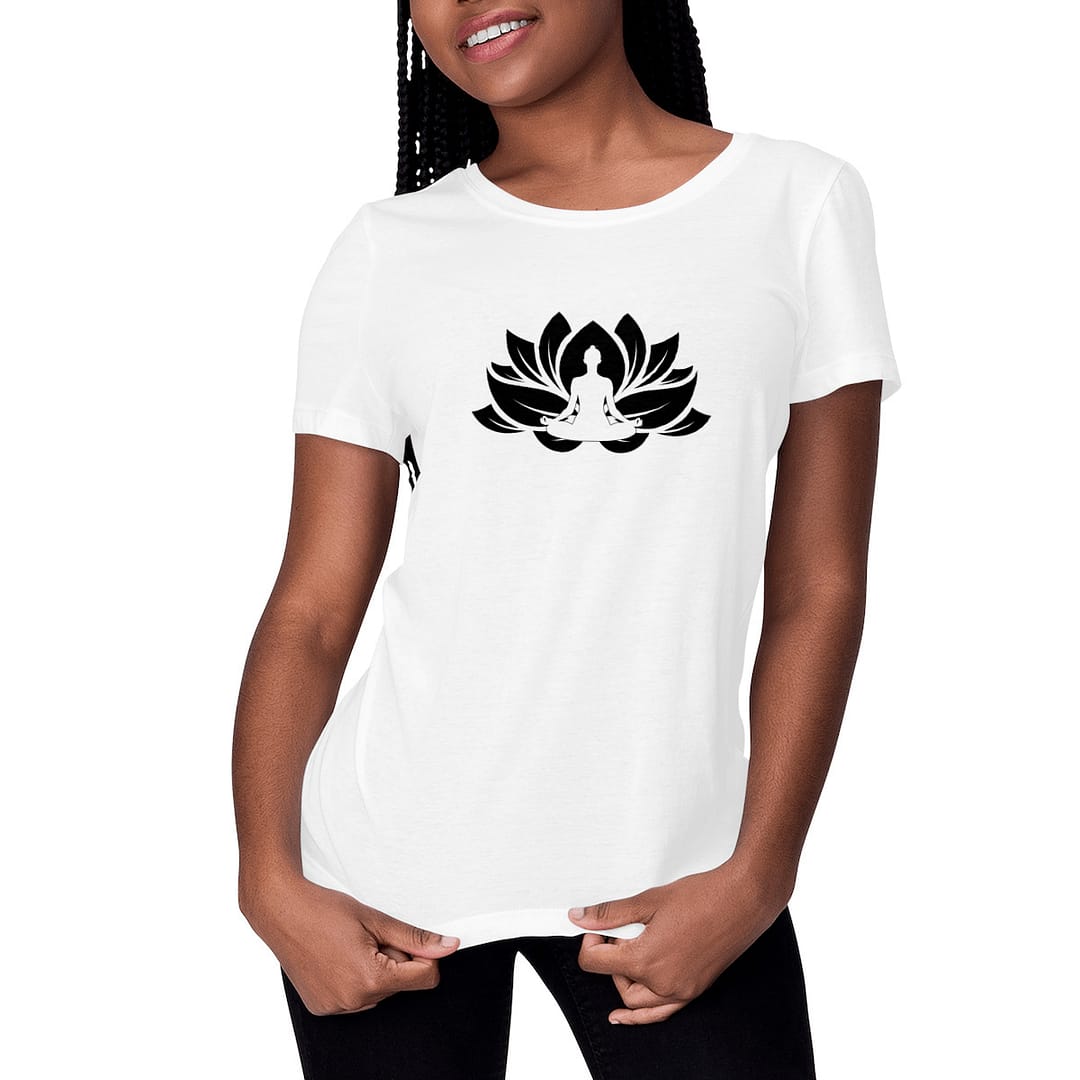 T-shirt Femme en Coton Bio - Yogi fleur de lotus 1 T-shirt Femme en Coton Bio - Yogi fleur de lotus