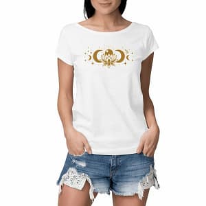 T-shirt Femme en Coton Bio Premium - Design Énergétique et Bien-Être - blanc