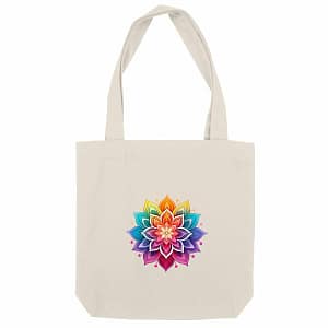 Totebag épais éthique - Fleur Mandala vibrante